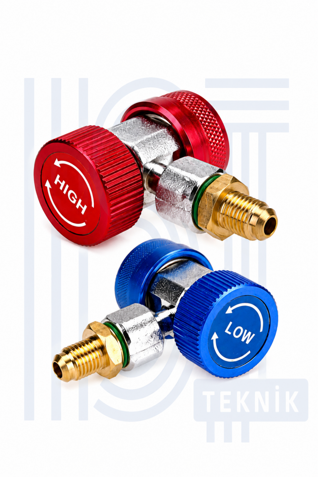Araç Gaz Şarj Aparatı R134A Mavi Kırmızı Set