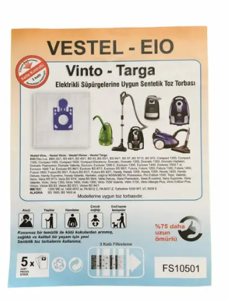 VESTEL VİNTO SMS 5 Lİ PAKETLİ TOZ TORBASI