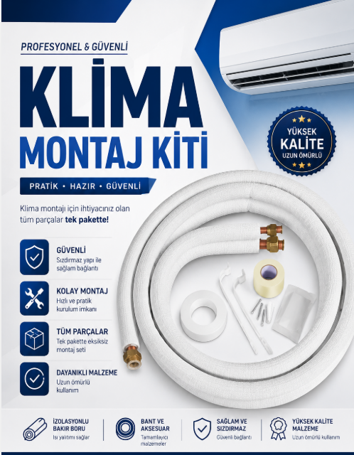 1/4 3/8 3M KLİMA MONTAJ KİTİ BAĞLANTI BORUSU